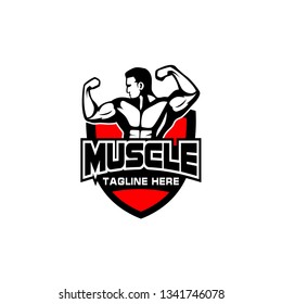 Muscle Logo Design Stock Vector (Royalty Free) 1341746078 | Shutterstock