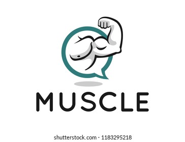 Muscle Logo Design For Fitness Forum Or Blog