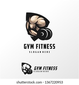 Muscle Logo Design Vector Illustration Template