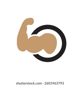 Muscle logo icon illustration flat