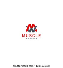 Muscle logo template on white background