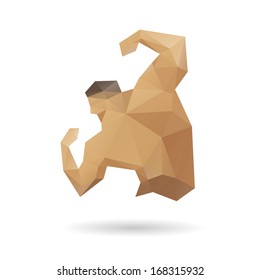 Muscle man abstract isolated on a white backgrounds