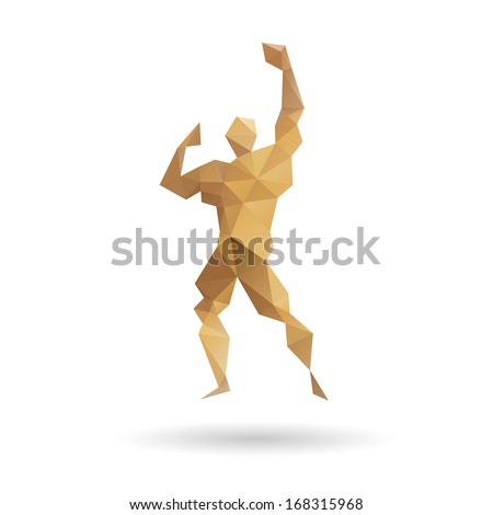 Muscle man abstract isolated on a white backgrounds