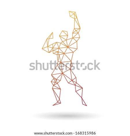 Muscle man abstract isolated on a white backgrounds