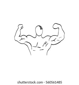 Muscle man - Bodybuilder. Vector illustration