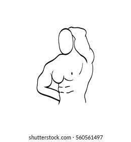 Muscle man - Bodybuilder. Vector illustration