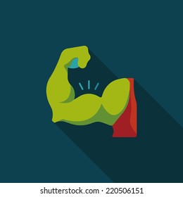 muscle man flat icon with long shadow,eps10