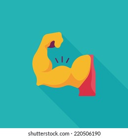 muscle man flat icon with long shadow,eps10