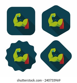 muscle man flat icon with long shadow,eps10