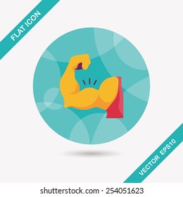 muscle man flat icon with long shadow,eps10