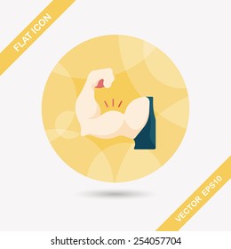 muscle man flat icon with long shadow,eps10