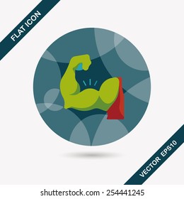 muscle man flat icon with long shadow,eps10