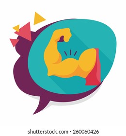 muscle man flat icon with long shadow,eps10