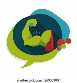 muscle man flat icon with long shadow,eps10