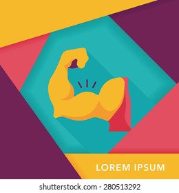 muscle man flat icon with long shadow,eps10