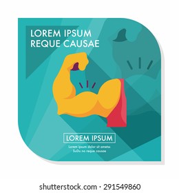 muscle man flat icon with long shadow,eps10