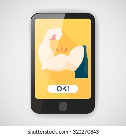 muscle man flat icon with long shadow,eps10