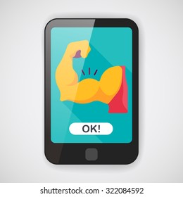 muscle man flat icon with long shadow,eps10