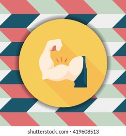 muscle man flat icon with long shadow,eps10