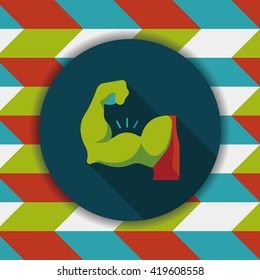 muscle man flat icon with long shadow,eps10