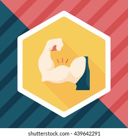 muscle man flat icon with long shadow,eps10