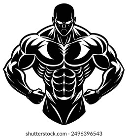 Muscle man Icon logo vector design download.