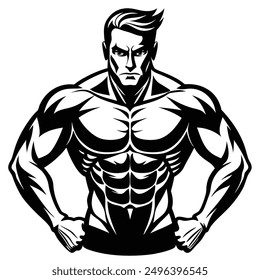 Muscle man Icon logo vector design download.