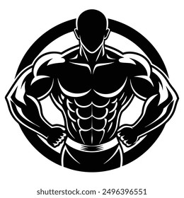 Muscle man Icon logo Vector Descarga de diseño.