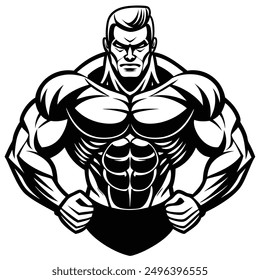 Muscle man Icon logo vector design download.