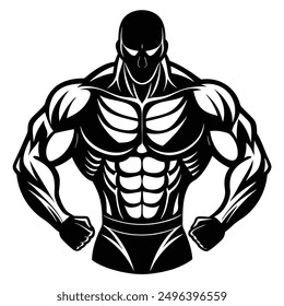 Muscle man Icon logo Vector Descarga de diseño.
