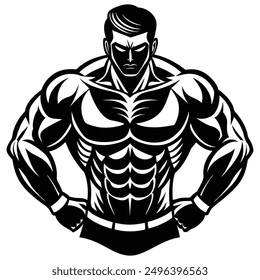 Muscle man Icon Logo Vektor Design herunterladen.