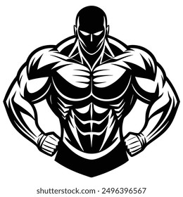 Muscle man Icon logo vector design download.