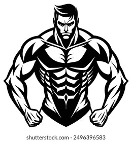 Muscle man Icon logo vector design download.