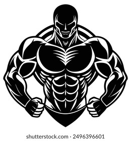 Muscle man Icon logo Vector Descarga de diseño.