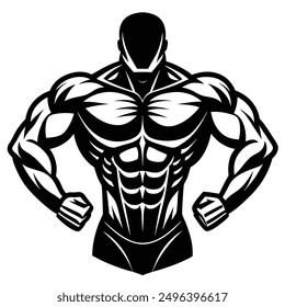 Muscle man Icon logo vector design download.