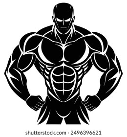 Muscle man Icon logo vector design download.