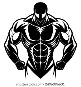 Muscle man Icon logo vector design download.