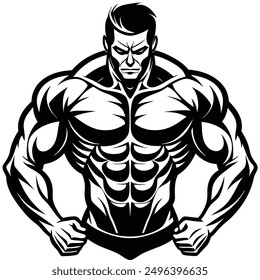 Muscle man Icon logo vector design download.