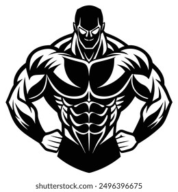Muscle man Icon logo vector design download.