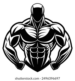 Muscle man Icon logo vector design download.