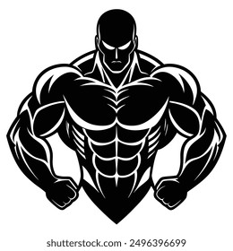 Muscle man Icon logo vector design download.