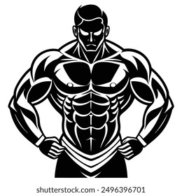 Muscle man Icon logo vector design download.