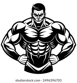 Muscle man Icon logo vector design download.