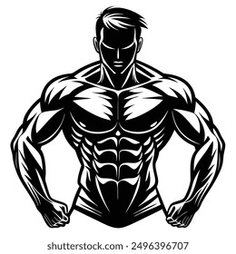 Muscle man Icon logo vector design download.