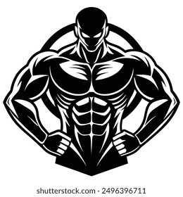 Muscle man Icon Logo Vektor Design herunterladen.