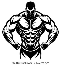 Muscle man Icon logo vector design download.