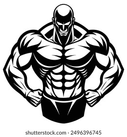 Muscle man Icon logo vector design download.