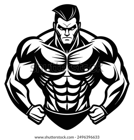 Muscle man Icon logo vector design download.