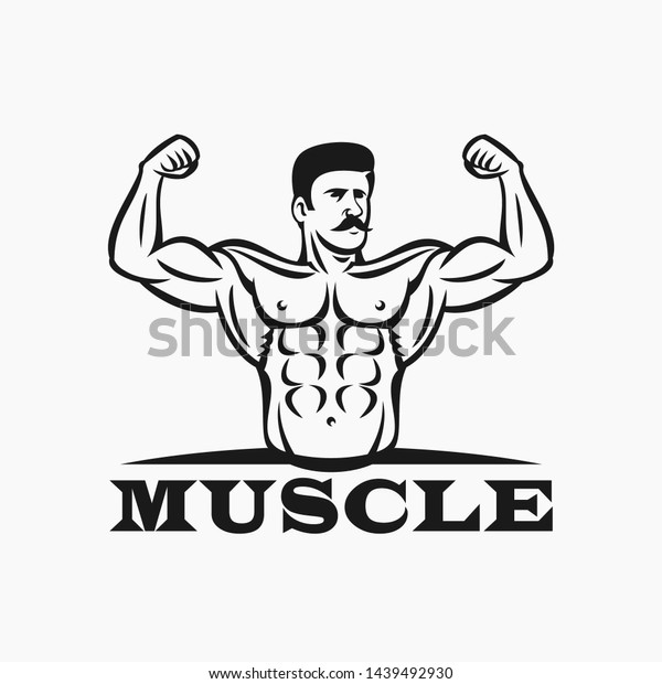 Muscle Man Logo Vector Illustration Stock Vector (Royalty Free ...