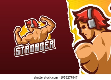 The Muscle Man Mascot Logo Template